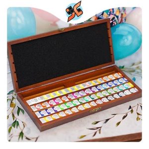 آبرنگ افرا 64 رنگ جعبه چوبی
