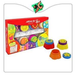 رنگ انگشتی آریا 8 رنگ با مهر و رول نقاشی